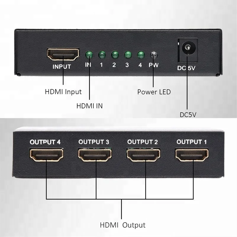 support 4K*2K 1 in 4 out 1X4 HDMI Splitter