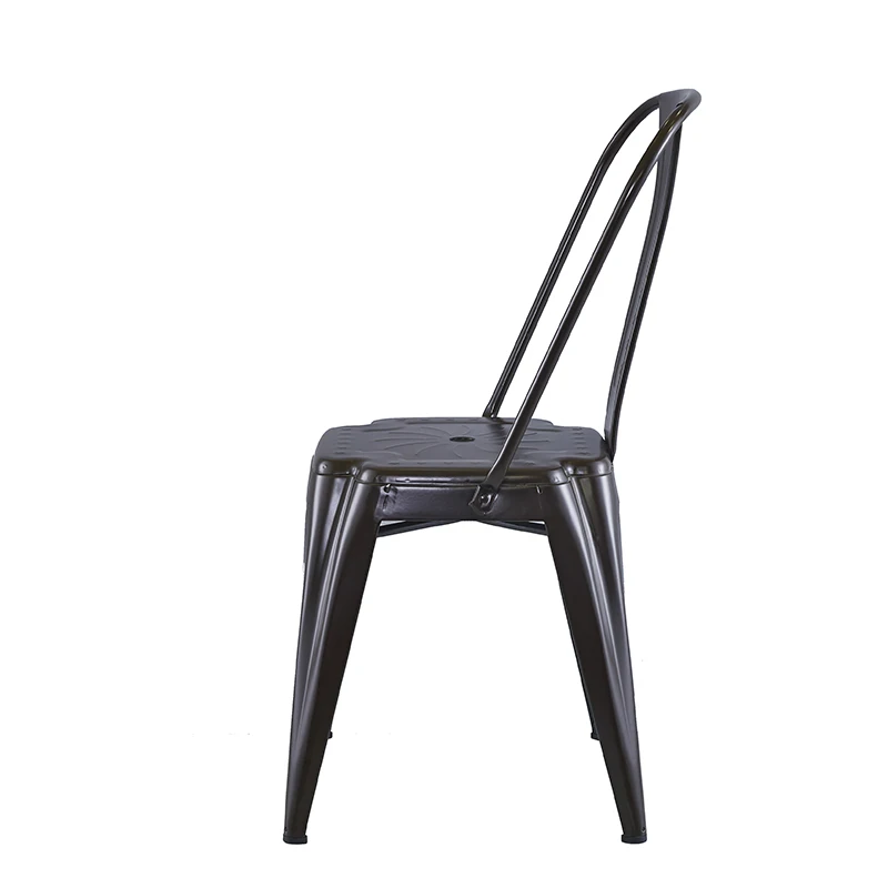 hotel event banquet garden patio vintage black steel church wedding dining metal legs chair
