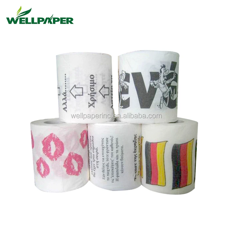custom printed lovely toilet tissue paper roll
