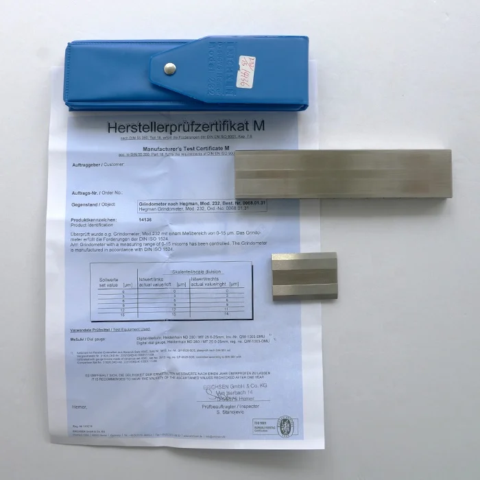 Two well-machining wedge grooves grind fineness gauge