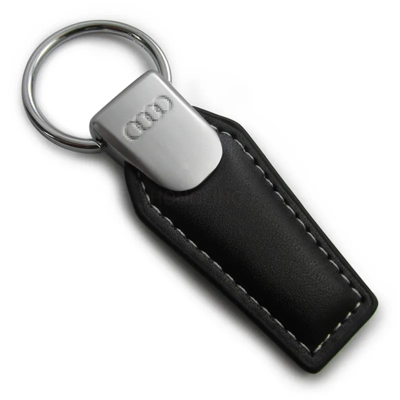 Custom pu leather car logo key holder cow leather keychain