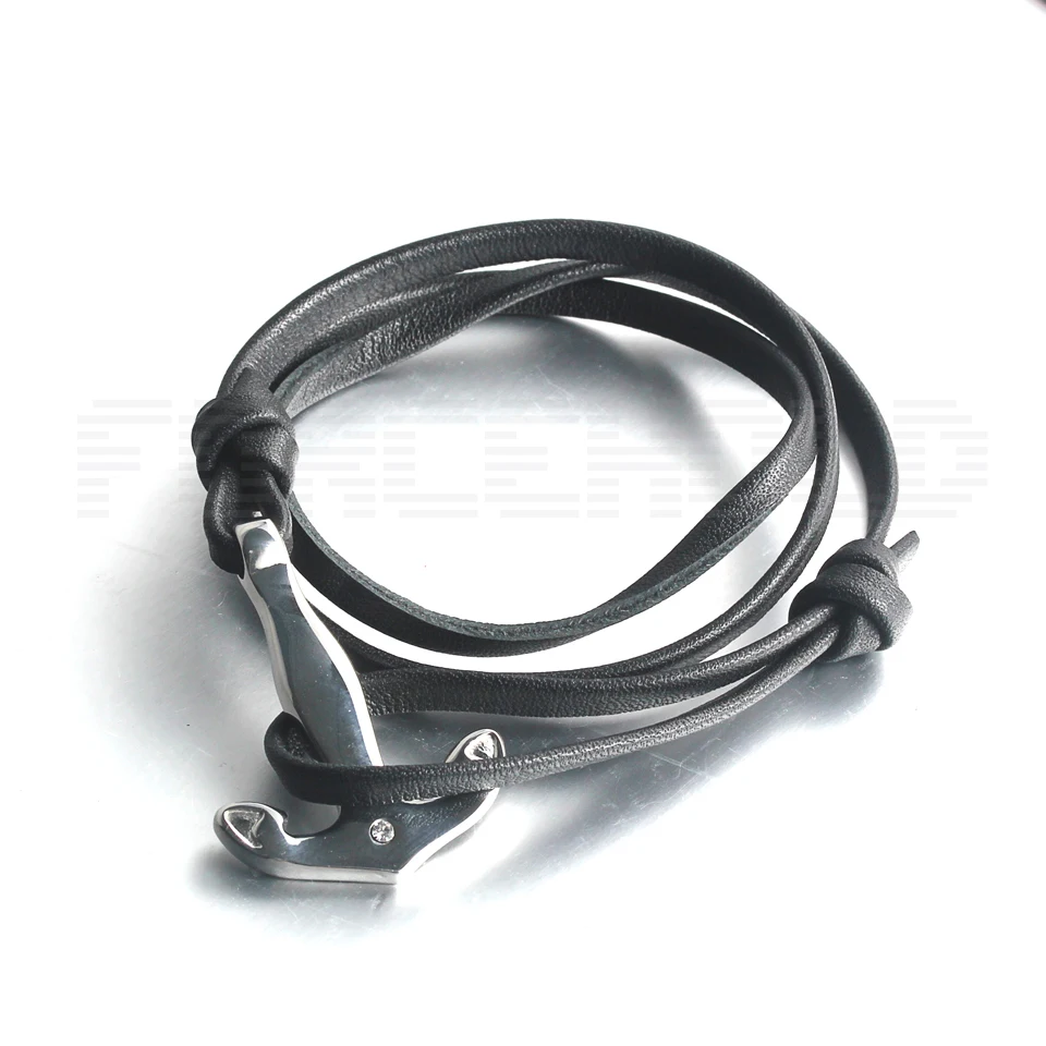 Anchor Multiple Genuine Leather Bracelet