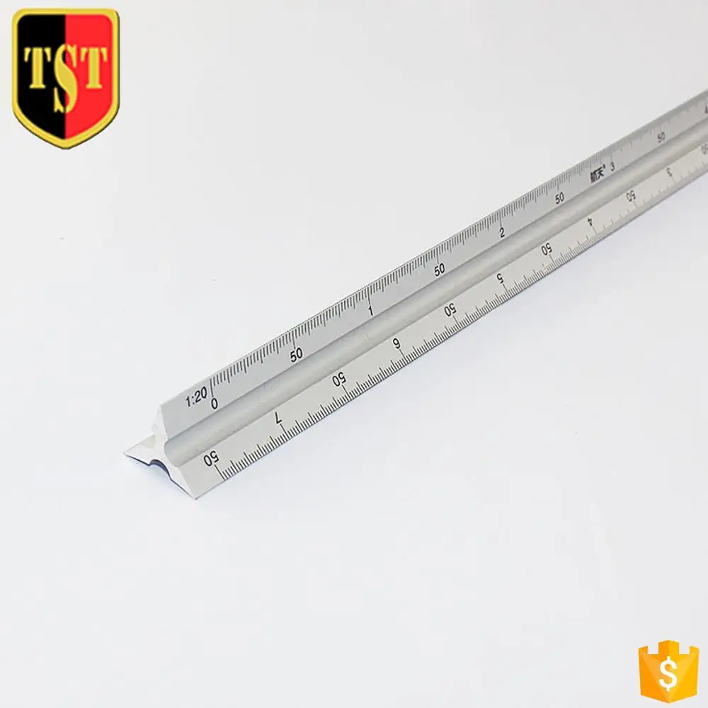 300MM Geometric Measuring Ruler Triangular Metal Architectural Scale Engineering scale Ruler