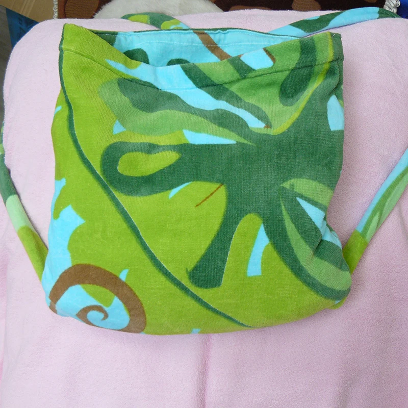 Promotion custom size cotton beach towel bag with logo printed