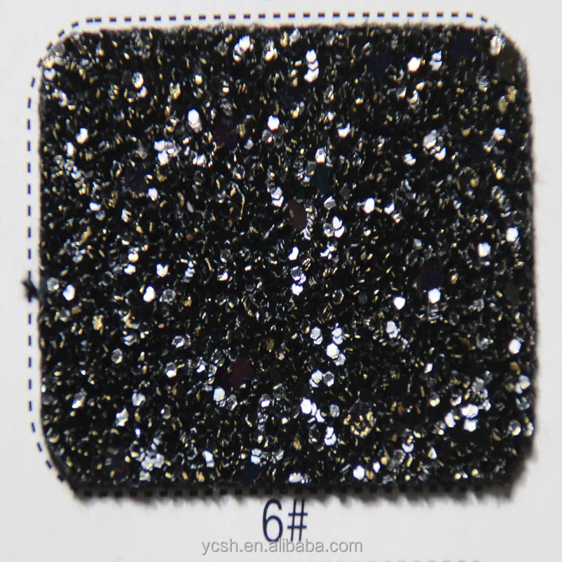 Black Chunky 0.8mm Pu Glitter Leather for Making Women Shoes,bags Shoes Material Woven High Quality Shoes and Bags