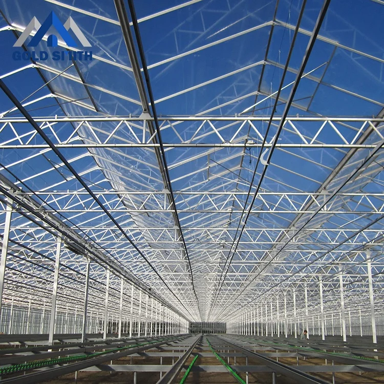China Greenhouse Supplier Gold Smith Agricultural Glass Greenhouse