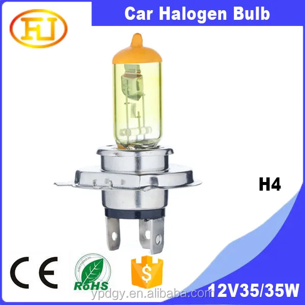 Желтая 12 в 35/35 Вт h4 галогенные лампы p43t галогенная лампа 35