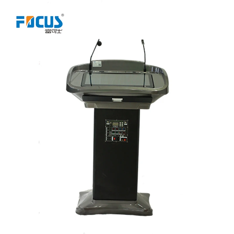Podium with Speaker Amplifier Wireless Microphone Touch AIO PC Smart Podium