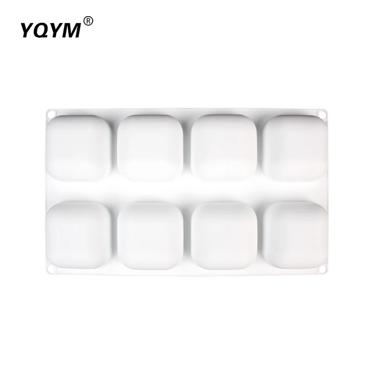 8-cavity square drum cake mold French mousse pudding baking cake silicone mold