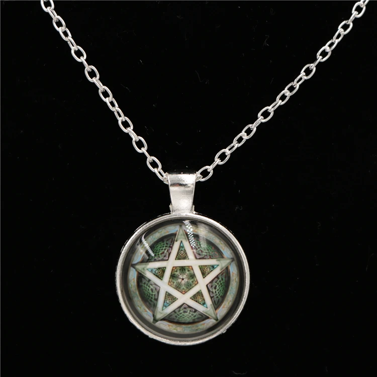 Antique Brass Star Amulet Pentacle Pentagram Pendant Men Necklace