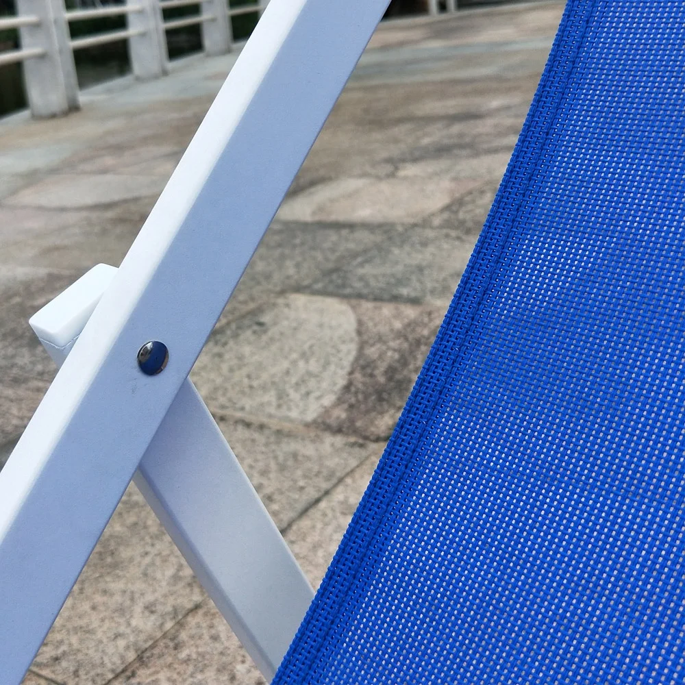 Outdoor Aluminum Camping Furniture Folding Beach Sling Chair  Chair Swimming Pool Sun Lounger Deck Chair