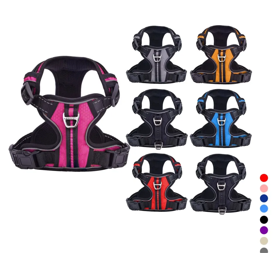 Wholesale New Design Service Adjustable Soft Padded Nylon Big Dog Harness with Lift