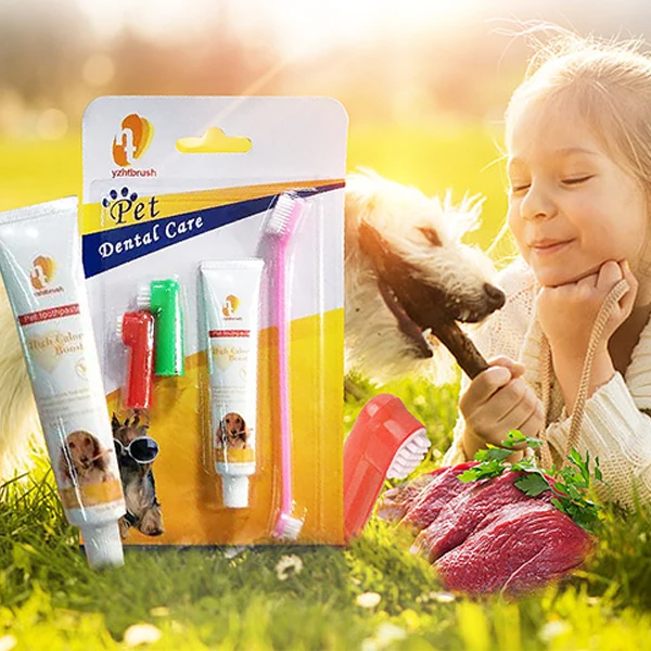 New Dog Toothpaste and Toothbrush Set for S M L Dogs and Cats
