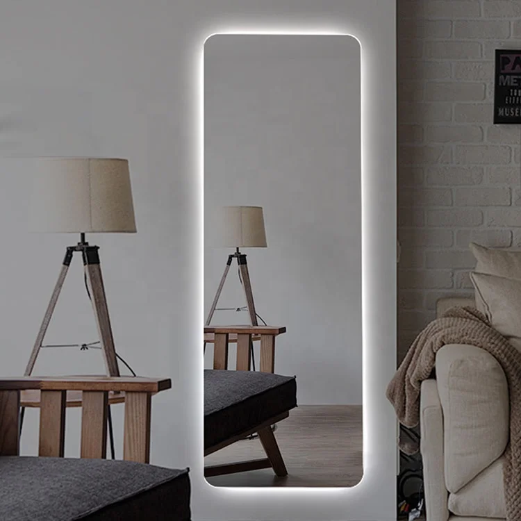 Wholesale Hair Salon Barber Shop Touch Screen Full Length Wall Mirror With LED Lights mirror decor wall