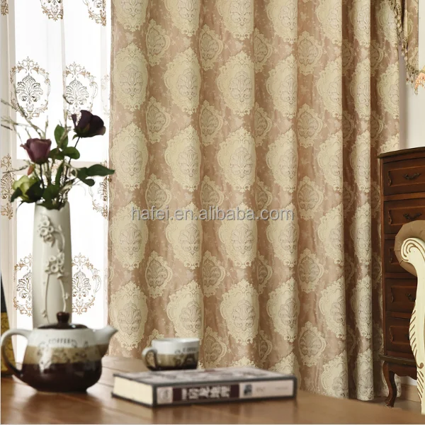 European Golden Royal Luxury Bedroom Window Valance Curtains