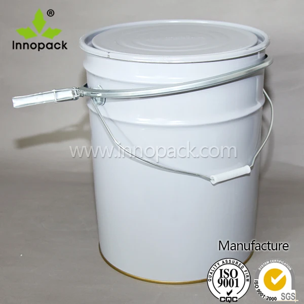 Innopack 18L Steel Pails, 18lt Metal Bucket with Lever Ring Lock Lid