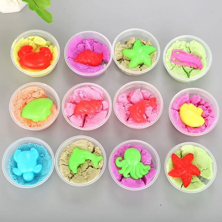 Attractive style 12 colors personalized especial magic sand toy with molding