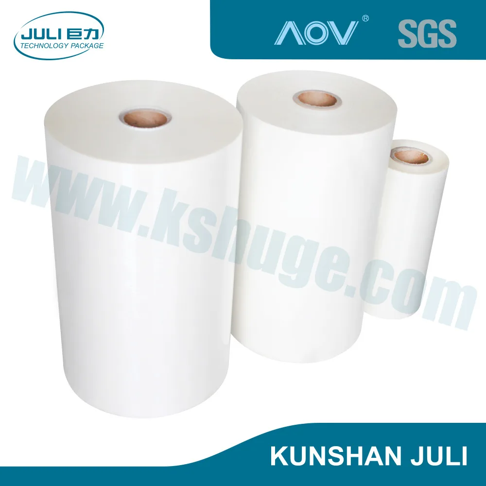 High glossy transparent EVA glue PET polyester lamination film roll
