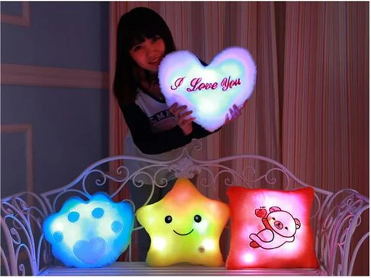 
Birthday Present Plush Toys LED Light Luminescence Colorful New Year Music Pillow 