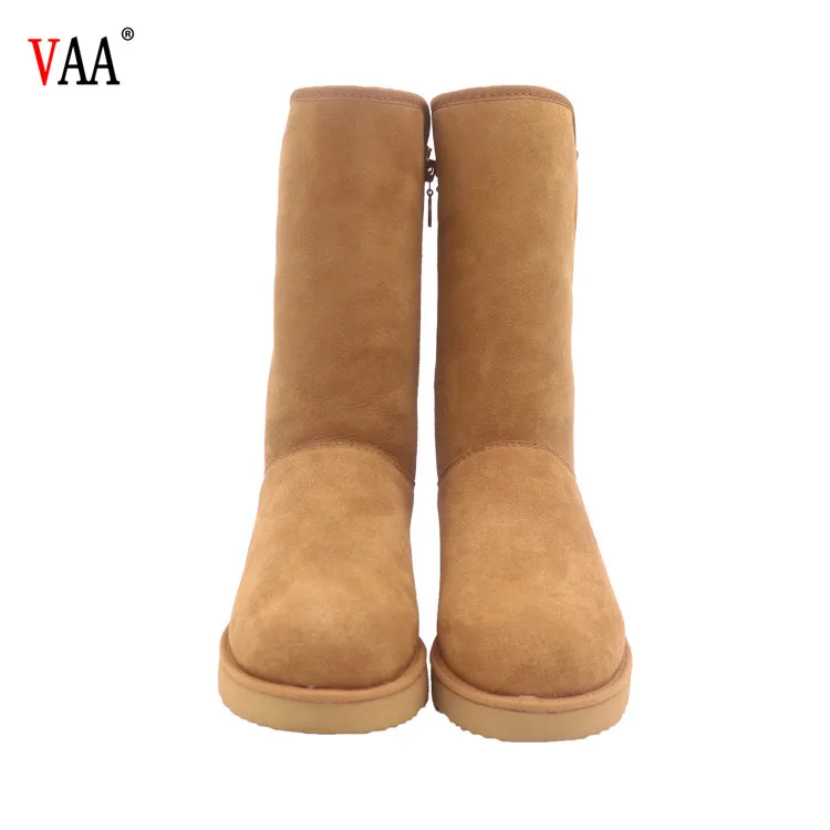 
Factory Winter Men Boots Shoes with Zippers CF-066 Free Samples Designer Australian Sheepskin EVA Adult Plush Genuine Leather 