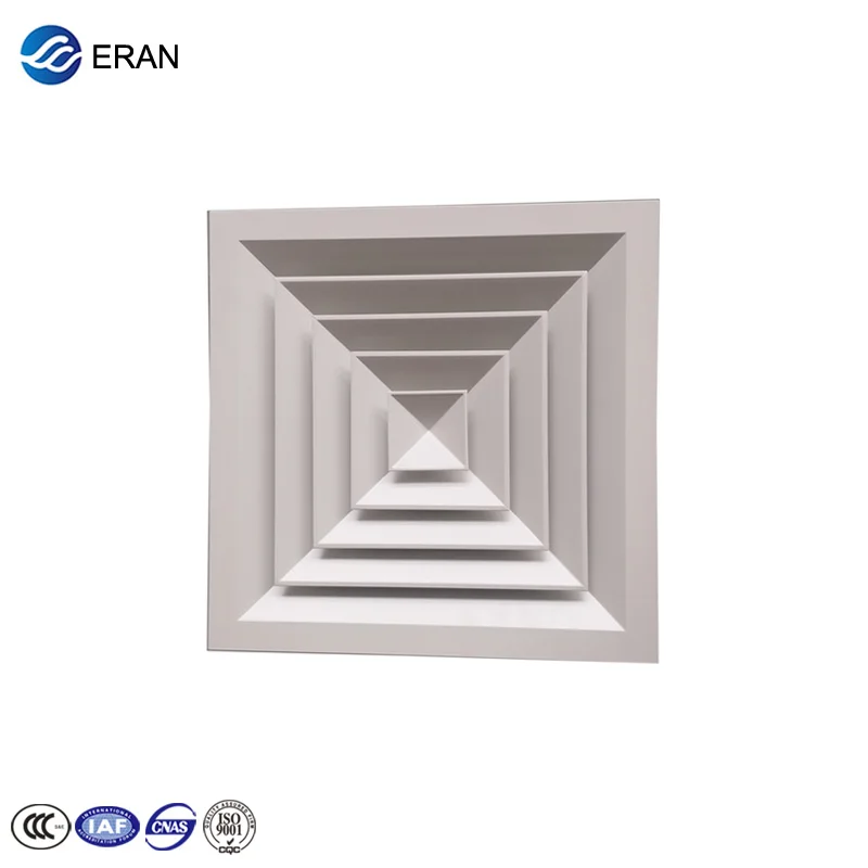 Square aluminium alloy ac ceiling diffuser in residential