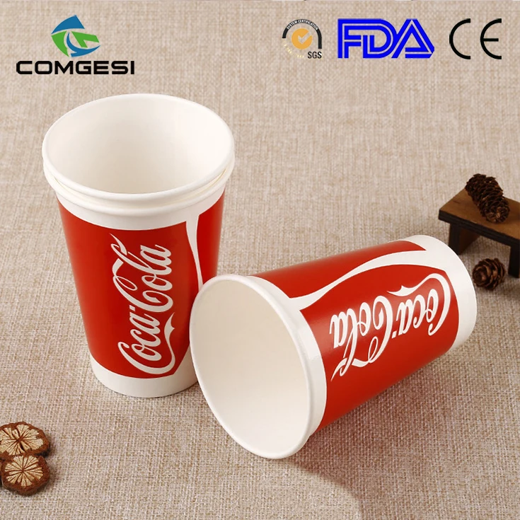 
Summer cold drink double PE coated paper cup cola juice soda logo customized disposable wholesale 