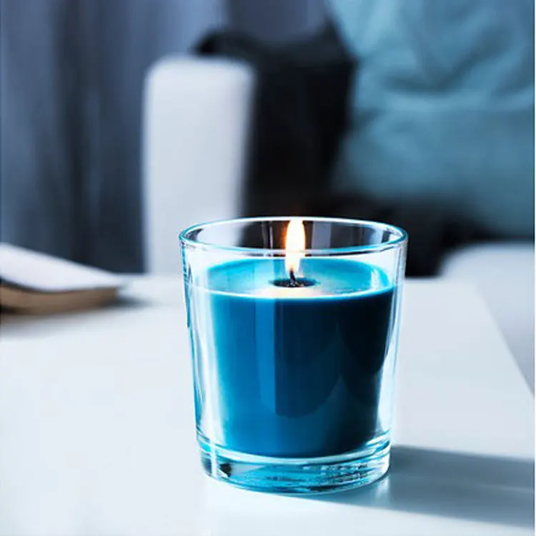 Lemon Grass Smells Family Decoration Use Clear Glass Soy Holder Candles