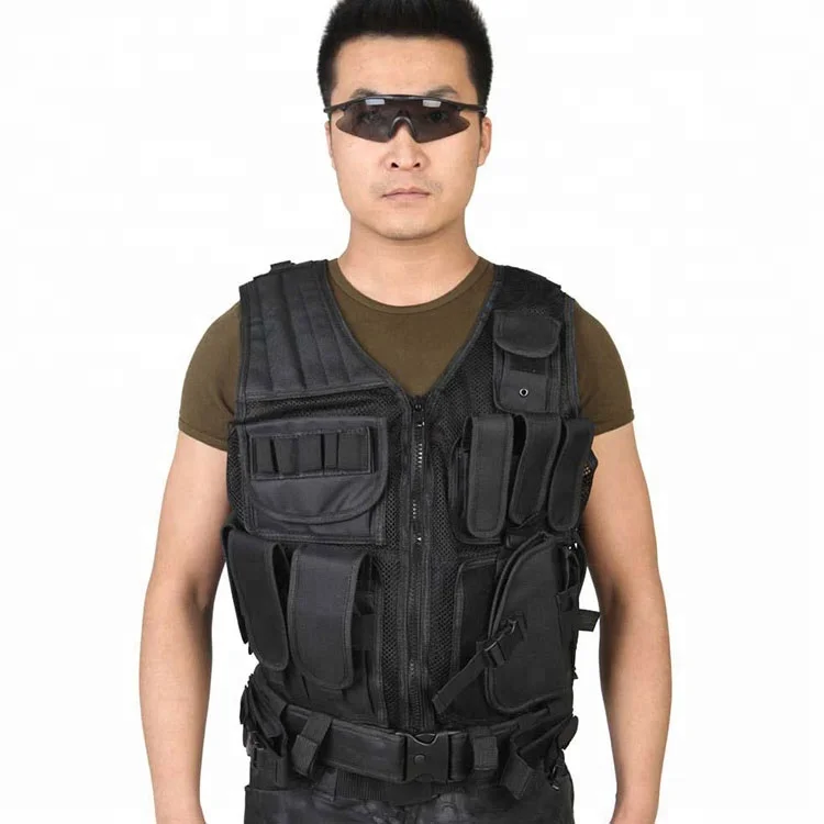 Outdoor Sports Protective Black Tactical Equipment Hiking Hunting Vest