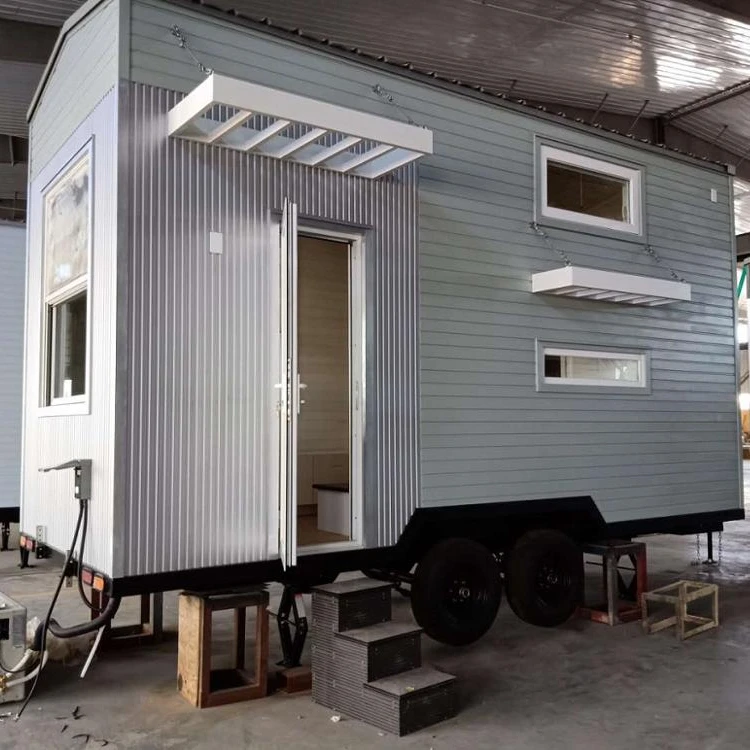 Tiny house travel trailer prefab modular prefabricated wooden house Romania