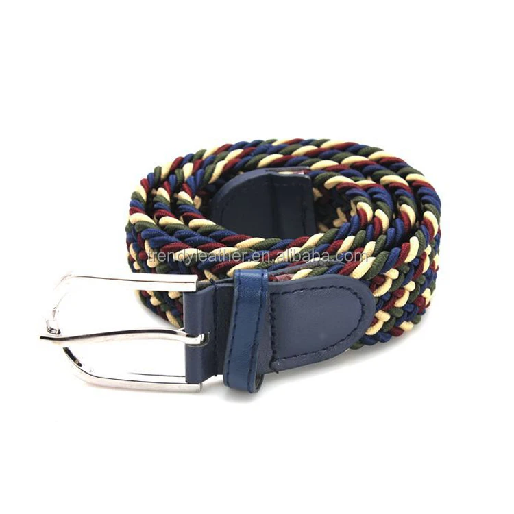 Fashion PU lady elastic belt, women fashion weaving colored leather belt