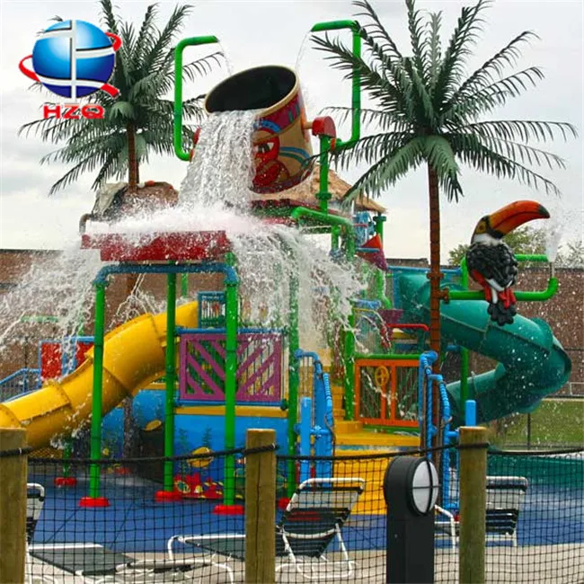 Hot Sale Outdoor Big Splash Dual Water Slides Park Kids Water Park Small Water House For Kids