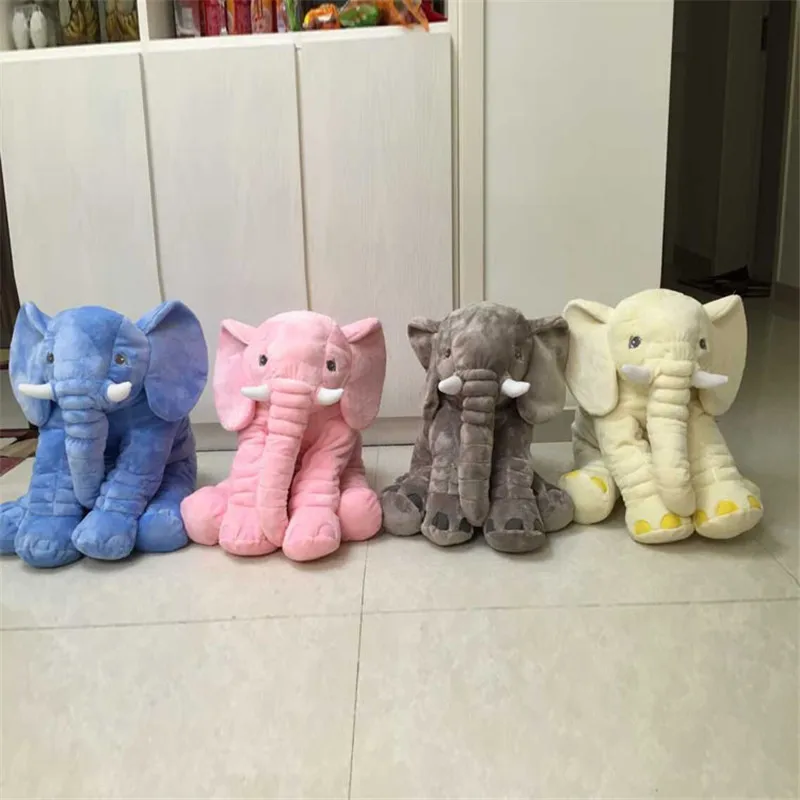 Fashion Lovely Plush Elephant Stuffed PP Cotton Baby Comforting Sleeping Pillow Elephant Blanket Toys