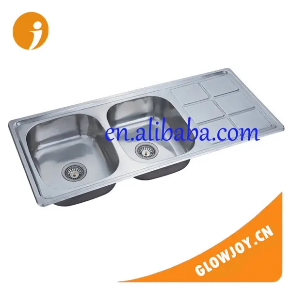 Мойки с права с крылом две чаши для кухни , высокая кочество популярная мойка матовая из нержавейки 201, полированная