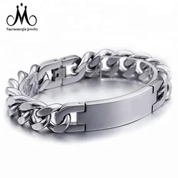 2018 Simple Design Chain Link 316L Stainless Steel ID Bracelet Men Jewelry Accessories