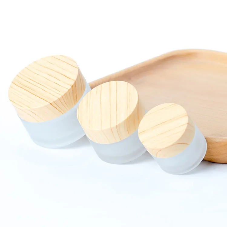 Empty 10ml Cosmetic Glass Bamboo Jar