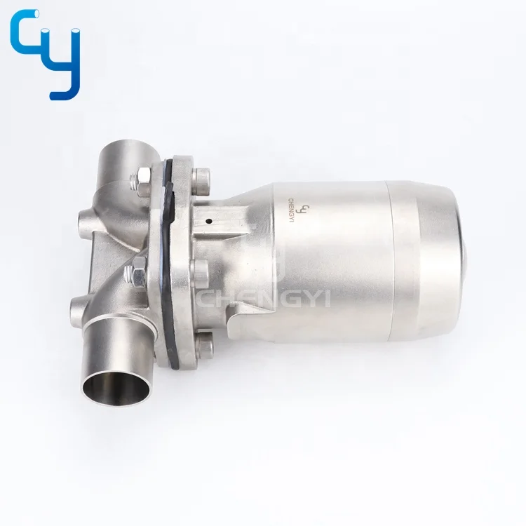 Sanitary stainless steel pneumatic diaphragm valve with welding connection