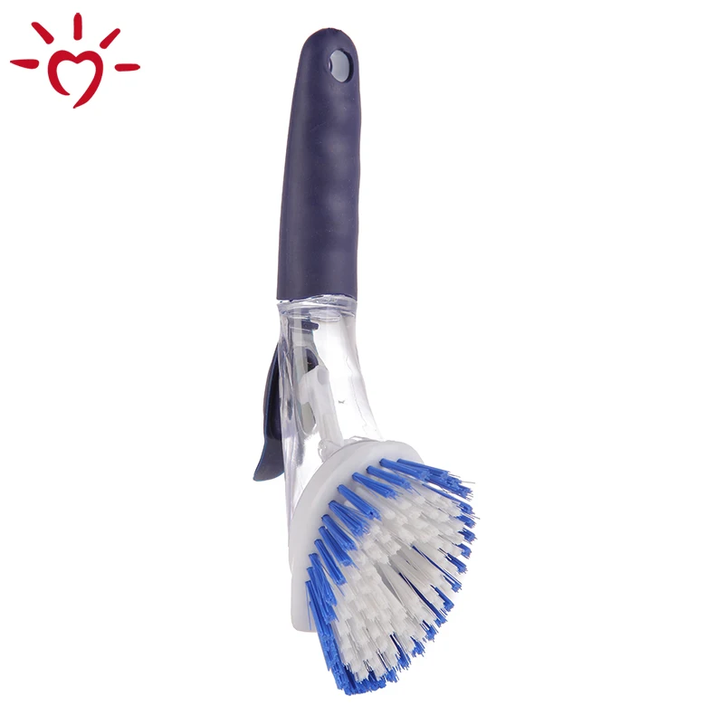 Kitchen scrubber soap dispensing kitchen sink cleaning brush for scrubbing pots pans dishes with 2 refill  dish-washing brush