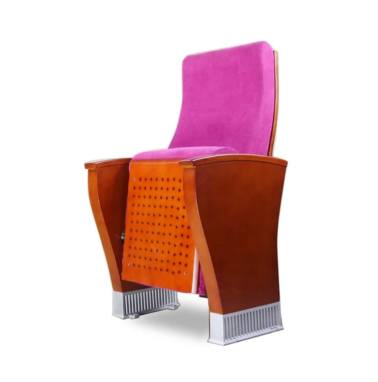Luxury Style Fabric Upholstered Lecture Hall Chair With Tip-up Seat