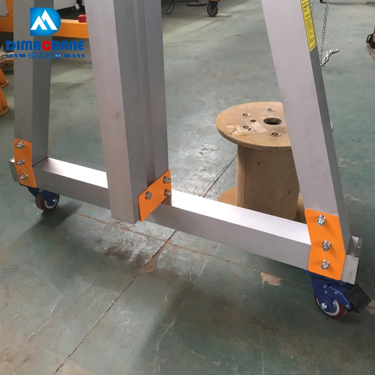 latest design aluminum alloy with largest span 8m 1000 kg 500kg portable mini  gantry crane price