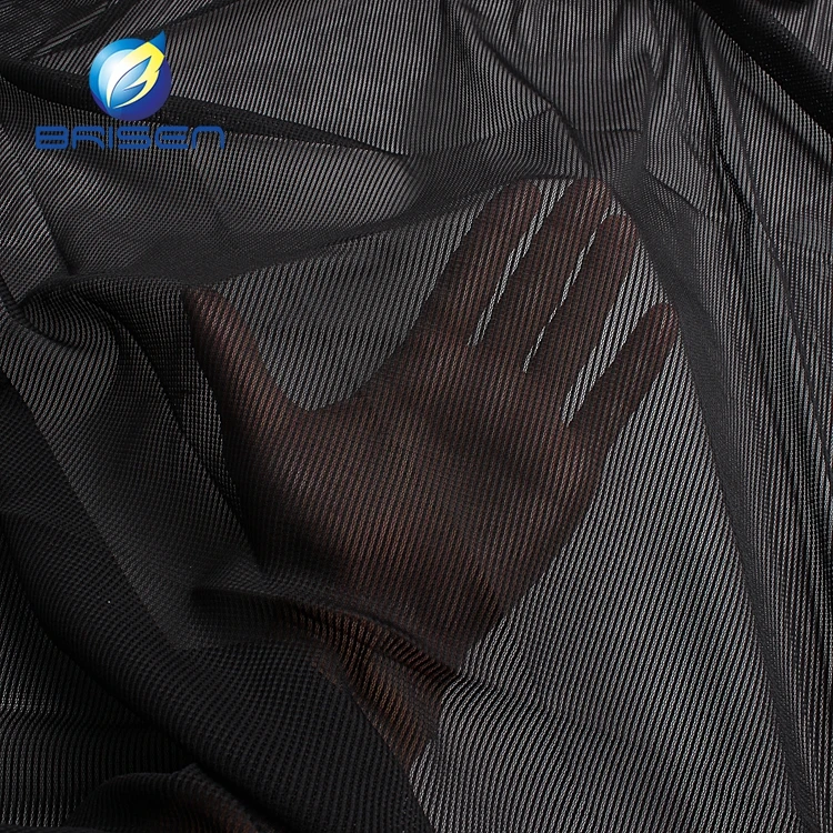 Durable Fashion Garment Jacquard Knitting Black Fine Nylon Elastane Strong Cheap Mesh Fabrics