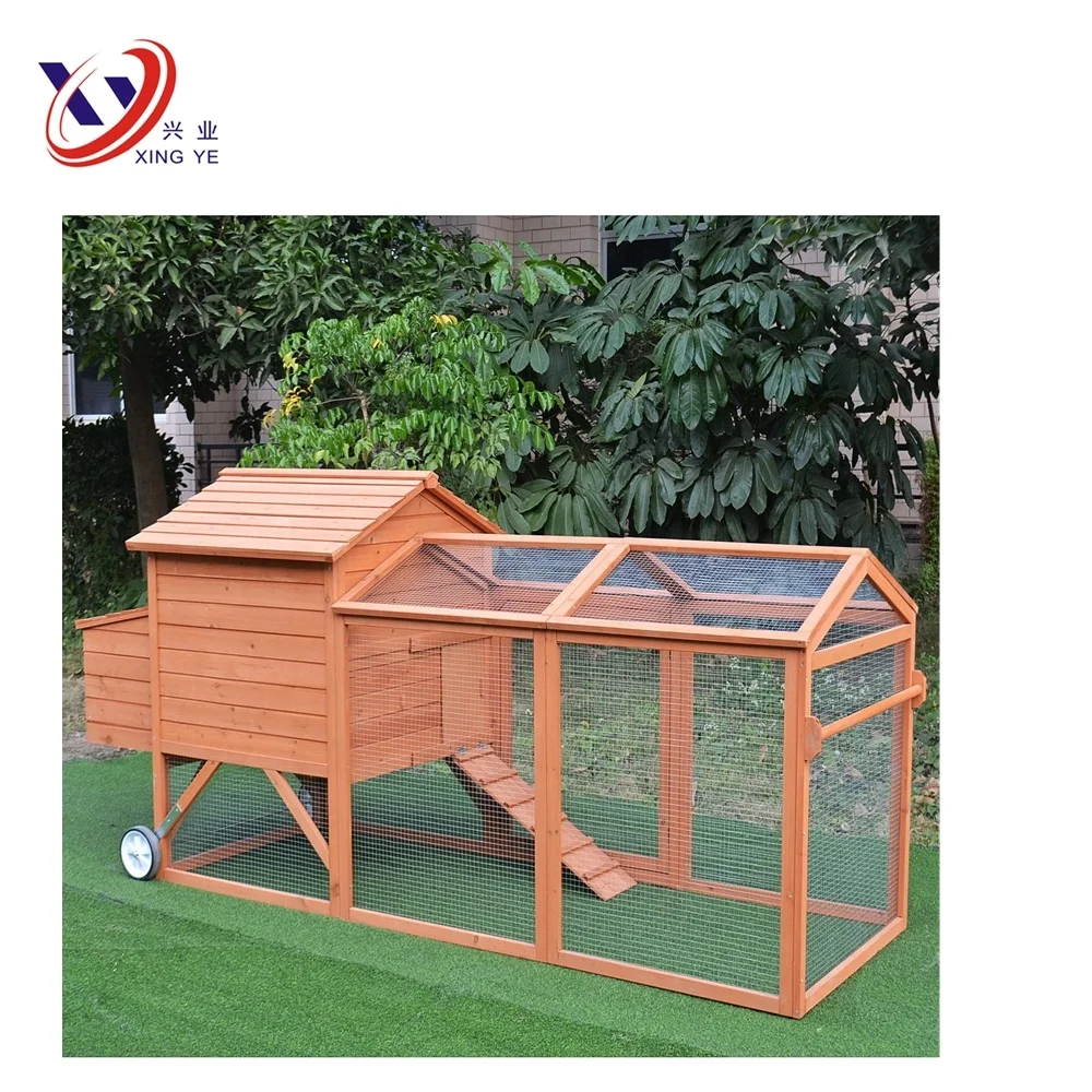 Classical large wooden chicken coop chicken hen house with wheels