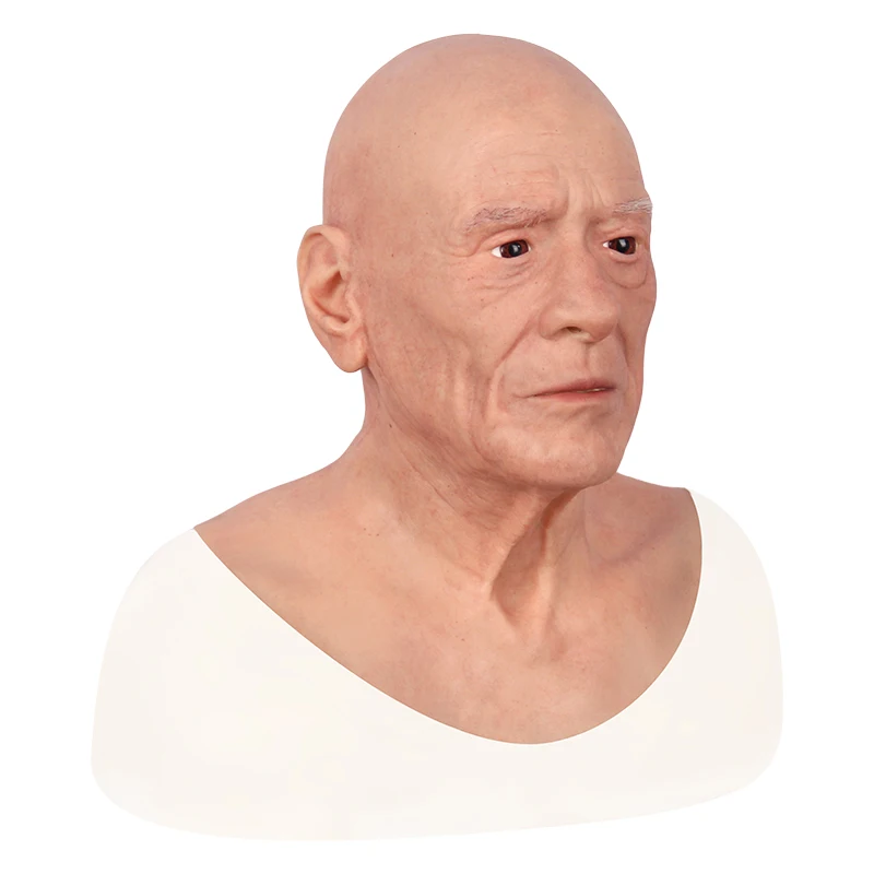 2019 Top Quality Party Masquerade Male  Props Human Halloween Face Silicone Realistic Full Head Masquerade