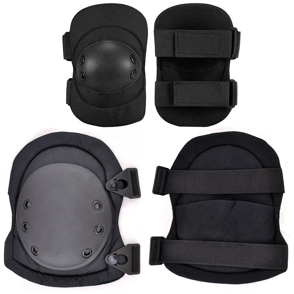 Outdoor Sports protective Tactical Knee and Elbow Pads Guard  with Adjustable Straps