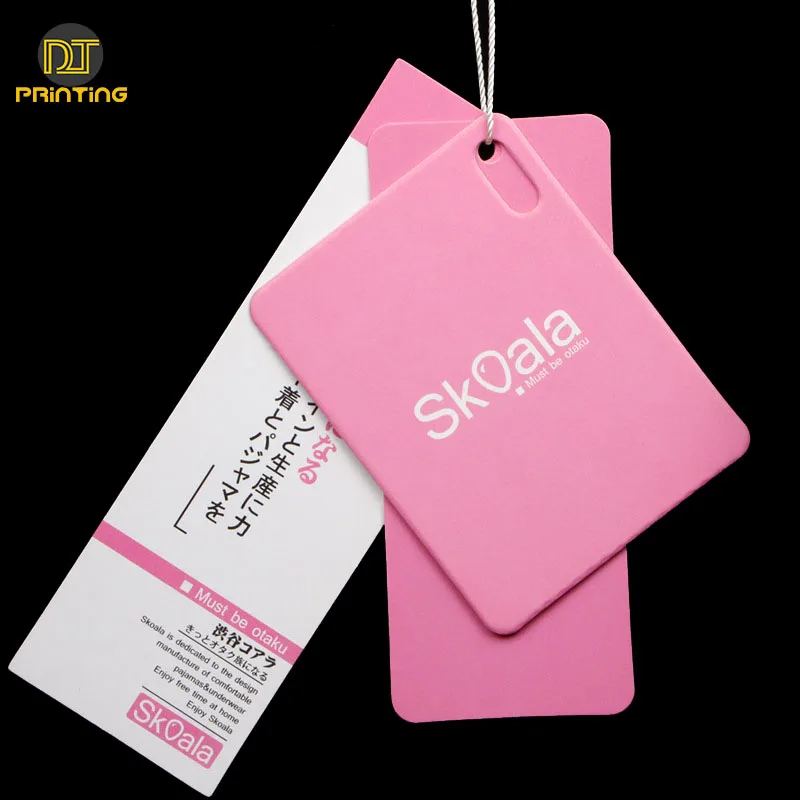 Free Design Custom Logo Hang Tags for Clothing Paper Black Offset Printing Garment Shoes Bag Suitcase Accessories Printed