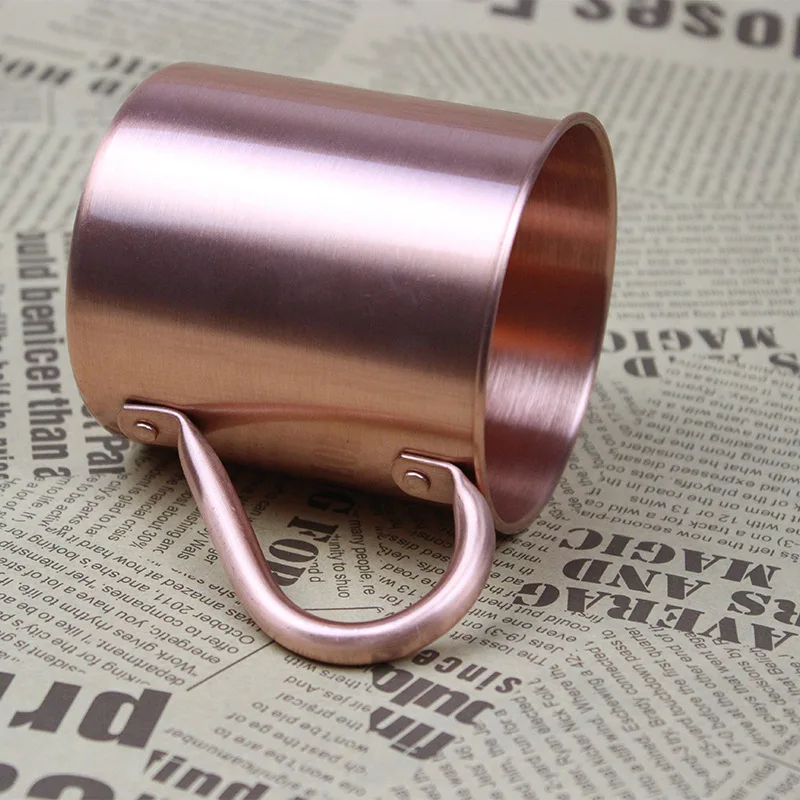 
European Tableware Copper Cup Liquor Beer Mug Unique Rose Golden Color Copper Cup and Mugs with Handle 