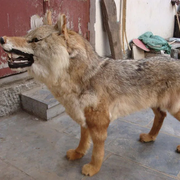  Имитация животного 23x8x20 см пушистый волк модель игрушки полиэтилен и пушистая ручная работа