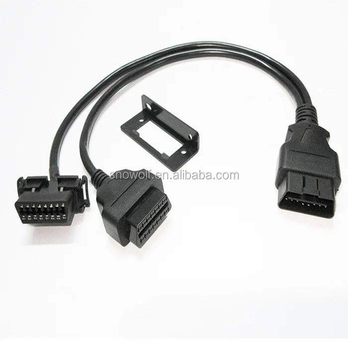 16 Pin Y Splitter Extension 1 to 3 Diagnostic Electronic Cable Extension OBD2 Y Cable