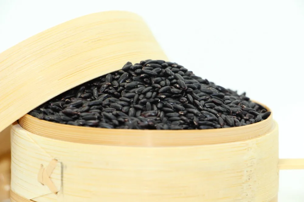 
organic steamed black rice for export 