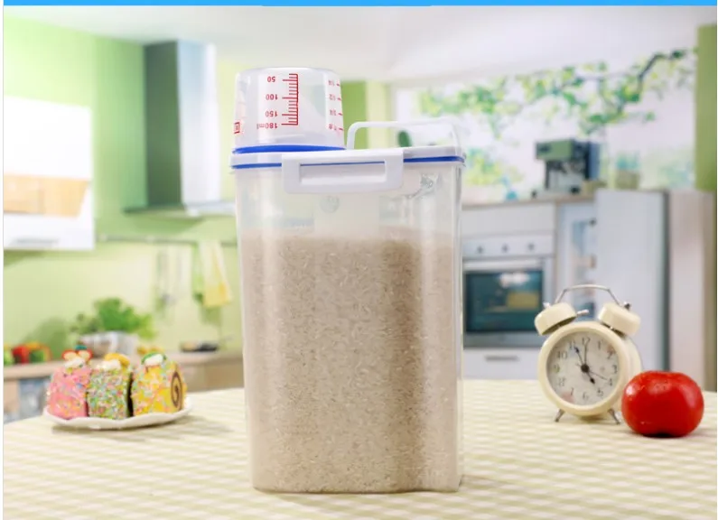 Plastic Airtight Food Storage box Laundry liquid washing powder household plastic bucket with spoon lid storage Containers