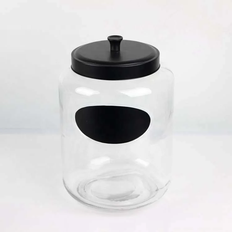 Wholesale 5500ml 4000ml 3000ml clear glass storage jar candy jar with metal lid